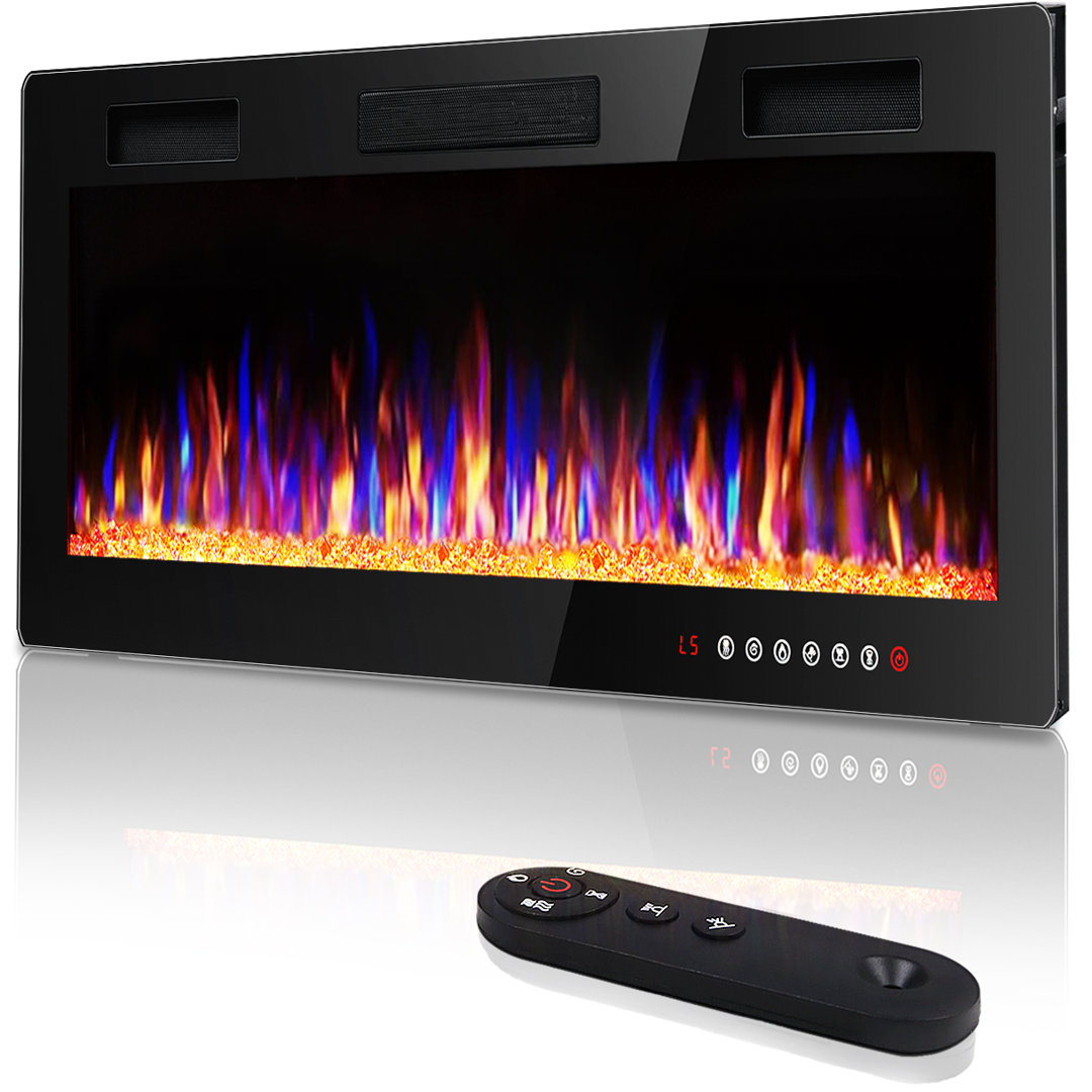 Aishe Recessed Wall Mounted Electric Fireplace